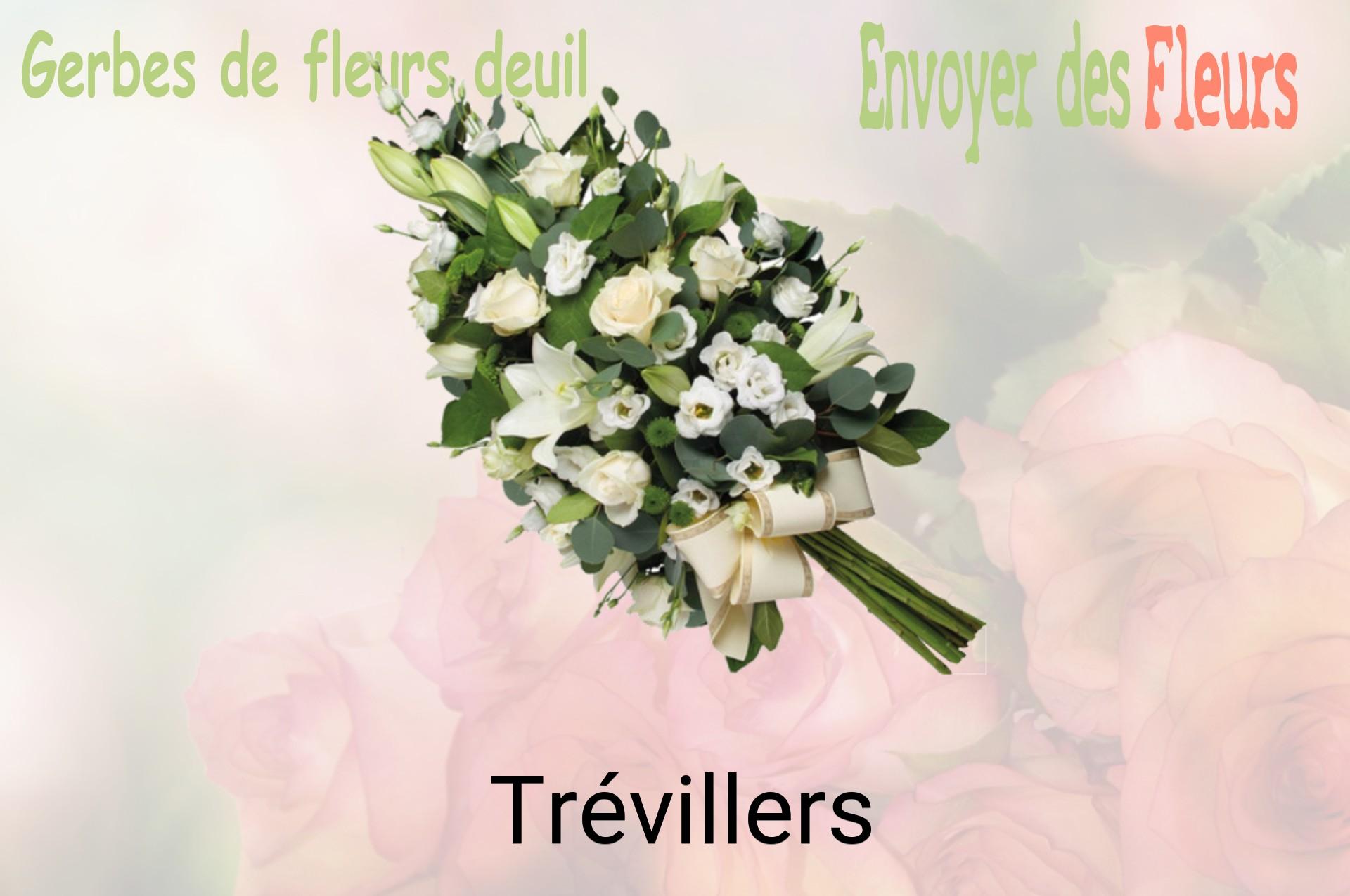 Gerbe de fleurs de deuil livrée à Trévillers